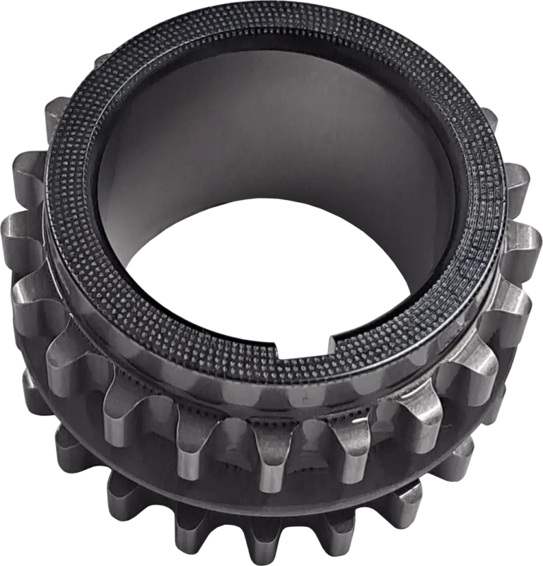 Billet steel crankshaft sprocket for a Ford Coyote engine upgrade